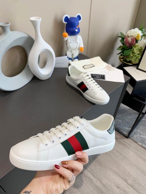 GUCCI Sneaker. Original Quality Sneaker including gift box, care book, dust bag, authenticity card. The classic low-top sneaker in leather with Web detail. These are so great that they would soon become a part of your every day wardrobe.