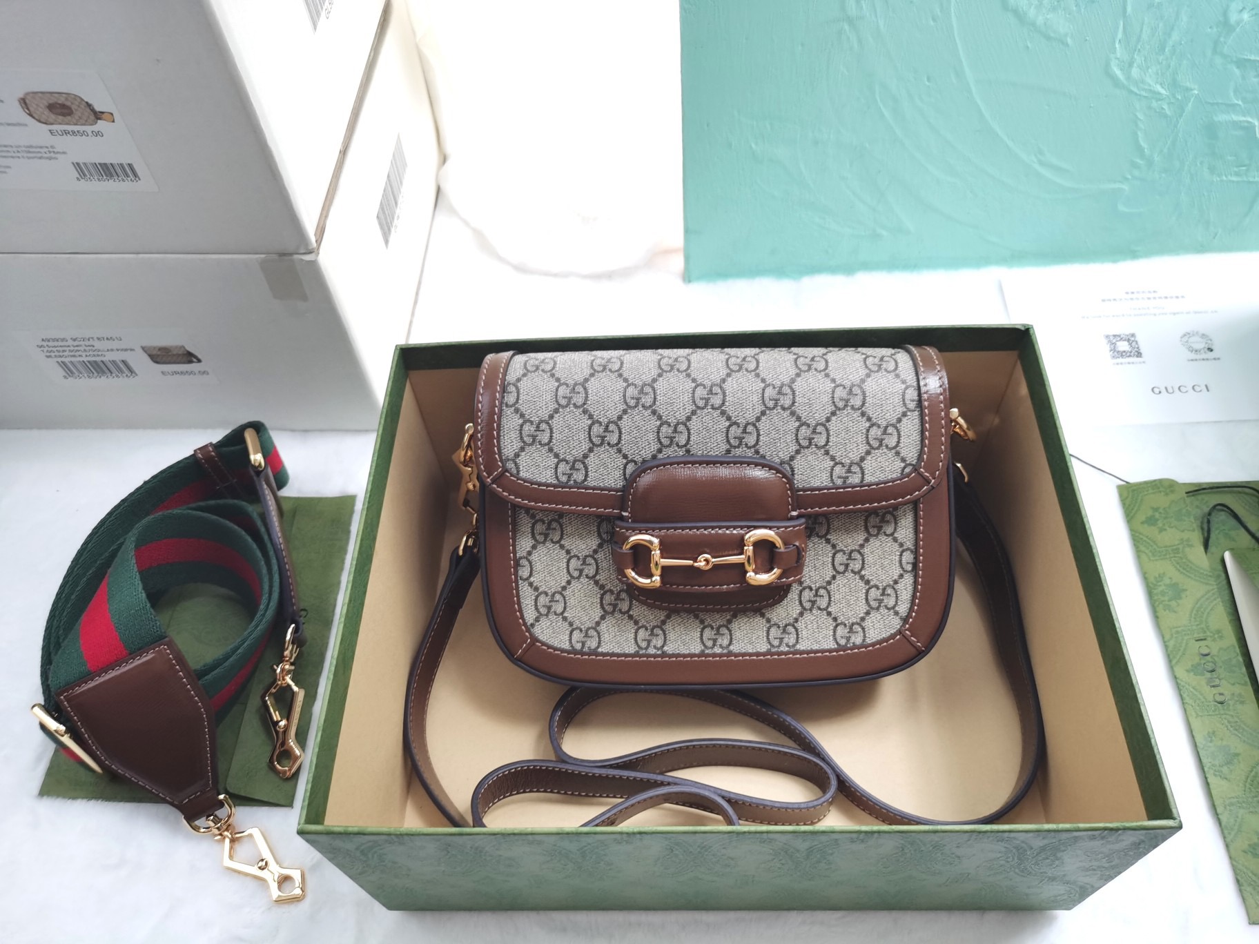GUCCI Horsebit 1955 Mini Two Strap Bag