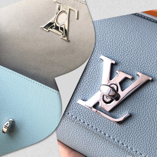 LOUIS VUITTON Lockme Clutch. Original Quality Bag including gift box, literature, dust bag, authenticity card. With its iconic LV turn lock and leather top handle for clutch carry, the Lockme Clutch is a striking day-to-evening bag. It boasts a clever strap with press studs to easily adjust the length for shoulder or cross-body carry. The small chain at the end of the strap brings a precious touch for evening occasions.