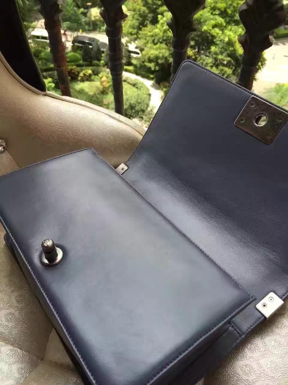 CHANEL 'Boy' Diamond Quilted Leather Flap Bag. Original Quality Bag including gift box, care book, dust bag, authenticity card. Created by Karl Lagerfeld, the iconic design owes its name to Gabrielle Chanel's first love, Boy Capel. This Chanel Boy Flap Bag Quilted is every woman's dream. Crafted from calfskin leather, the bag features Chanel's signature diamond quilting, chunky chain link strap with leather shoulder pad, and metal-tone hardware accents. Its CC Boy logo closure opens to a fabric-lined interior with slip pocket perfect for daily essentials. A sought-after, luxurious accessory.