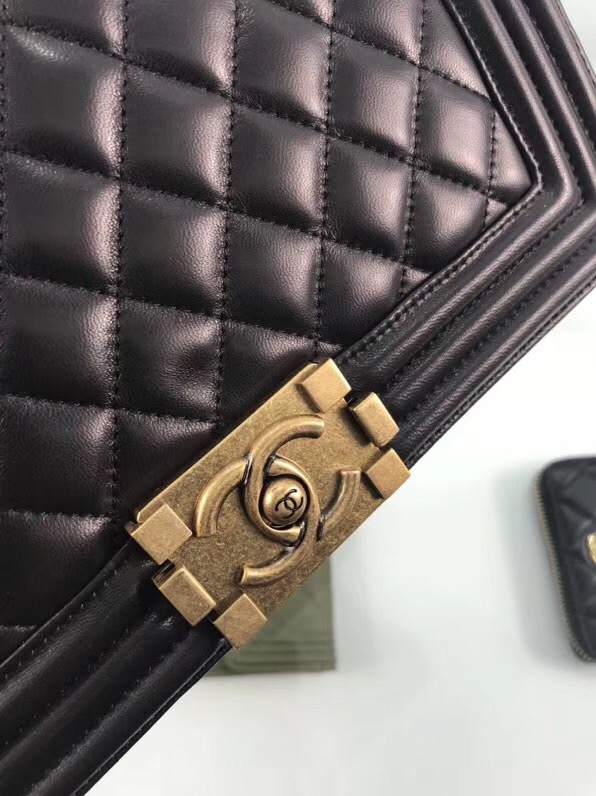 CHANEL 'Boy' Diamond Quilted Leather Flap Bag. Original Quality Bag including gift box, care book, dust bag, authenticity card. Created by Karl Lagerfeld, the iconic design owes its name to Gabrielle Chanel's first love, Boy Capel. This Chanel Boy Flap Bag Quilted is every woman's dream. Crafted from calfskin leather, the bag features Chanel's signature diamond quilting, chunky chain link strap with leather shoulder pad, and metal-tone hardware accents. Its CC Boy logo closure opens to a fabric-lined interior with slip pocket perfect for daily essentials. A sought-after, luxurious accessory.