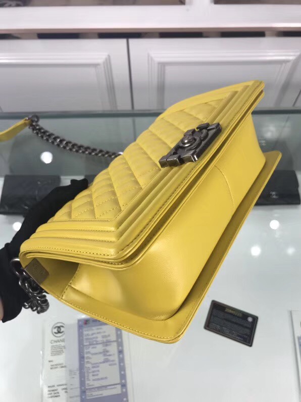 CHANEL 'Boy' Diamond Quilted Leather Flap Bag. Original Quality Bag including gift box, care book, dust bag, authenticity card. Created by Karl Lagerfeld, the iconic design owes its name to Gabrielle Chanel's first love, Boy Capel. This Chanel Boy Flap Bag Quilted is every woman's dream. Crafted from calfskin leather, the bag features Chanel's signature diamond quilting, chunky chain link strap with leather shoulder pad, and metal-tone hardware accents. Its CC Boy logo closure opens to a fabric-lined interior with slip pocket perfect for daily essentials. A sought-after, luxurious accessory.