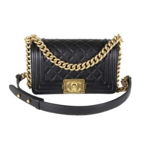 CHANEL 'Boy' Diamond Quilted Leather Flap Bag. Original Quality Bag including gift box, care book, dust bag, authenticity card. Created by Karl Lagerfeld, the iconic design owes its name to Gabrielle Chanel's first love, Boy Capel. This Chanel Boy Flap Bag Quilted is every woman's dream. Crafted from calfskin leather, the bag features Chanel's signature diamond quilting, chunky chain link strap with leather shoulder pad, and metal-tone hardware accents. Its CC Boy logo closure opens to a fabric-lined interior with slip pocket perfect for daily essentials. A sought-after, luxurious accessory.