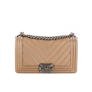 Chevron Quilted Leather Flap Bag