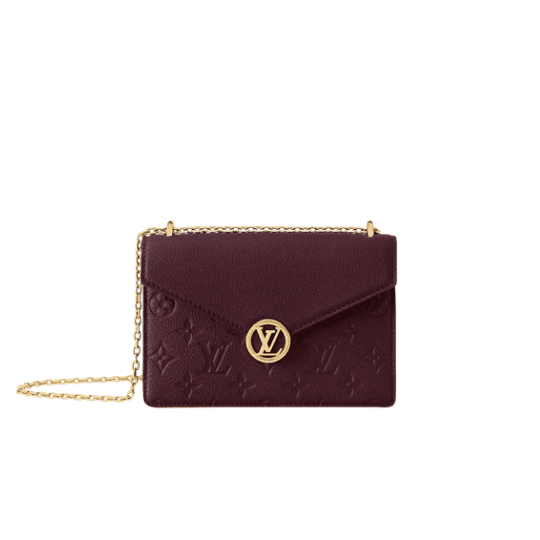 Wallet On Chain Rosy. Authentic quality luxury bag crafted in genuine leather comes with authenticity card, dust bag and gift bag. Rosy Elegance, Effortlessly Carried. Introducing the Wallet On Chain Rosy—a compact statement of modern elegance. Crafted from the House’s signature Monogram Empreinte leather, this chic piece brings timeless sophistication to any outfit. The design shines with a gold-toned LV Circle and a sleek chain strap, offering effortless shoulder carry for day or night. Despite its refined silhouette, the Rosy is smartly sized to hold your everyday must-haves, complete with three secure card slots to keep essentials organized. A perfect blend of luxury, versatility, and iconic craftsmanship—your new go-to accessory for every occasion.